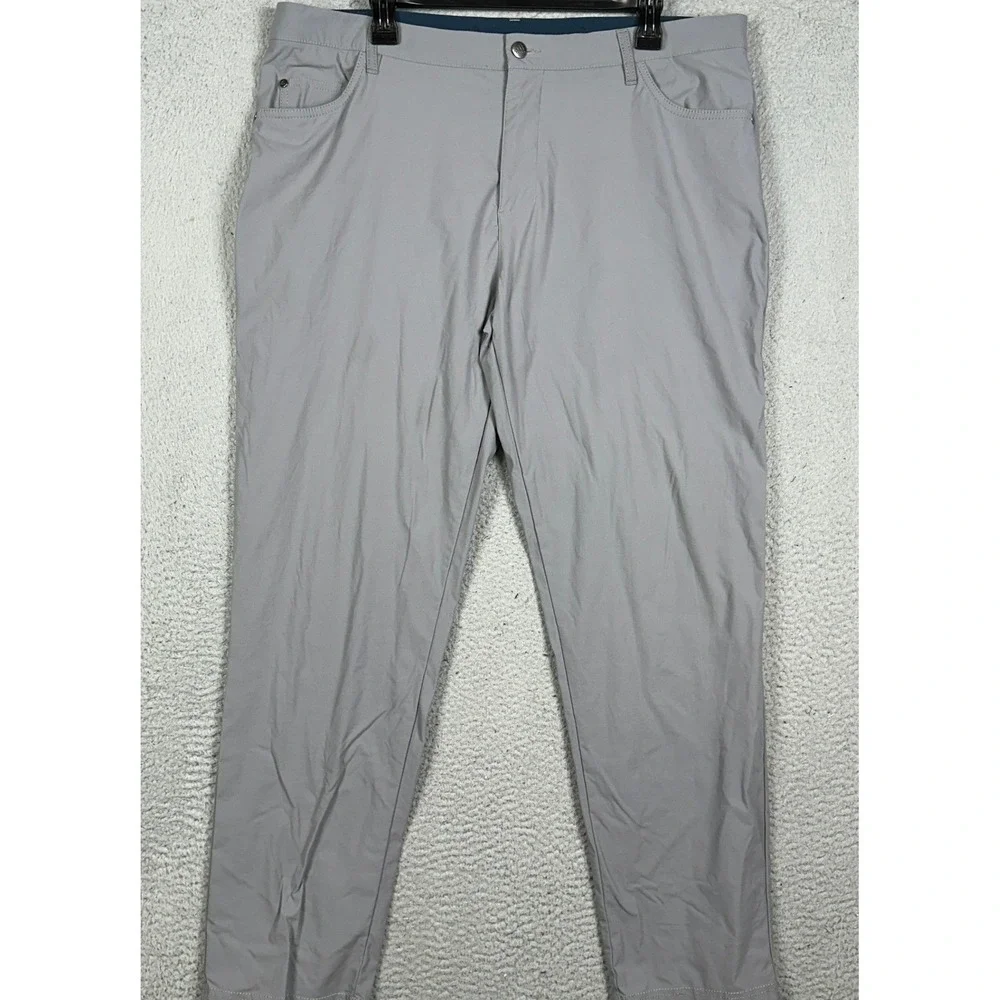 Adidas Golf Go-To 5 Pocket Pants Mens 38X32 Grey Tapered Fit Primegreen Stretch